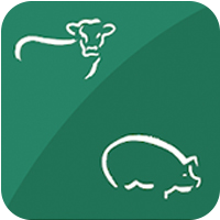 The Safe-Guard calculator application logo, showing the silhouette of a cattle and a swine.