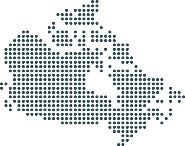 The map of Canada made out of dots