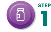 Bottle and "STEP 1" logo